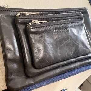 RUDSAK Dark Brown Zip Wallet/Pouch Trio compartment (all attached together).
